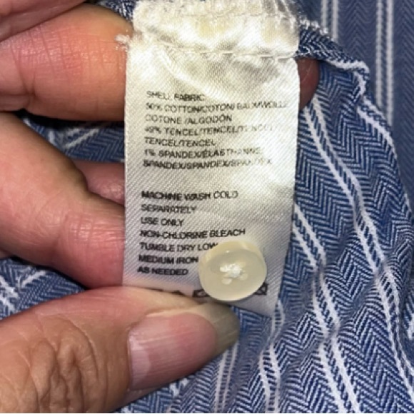 Isabella Sinclair Anthropologie Piper Blue Striped Shirt Dress - Picture 13 of 15